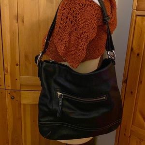 Coach Calf leather hobo black bag.